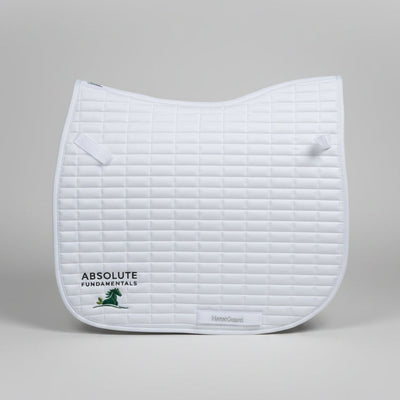 A white dressage Saddle Pad