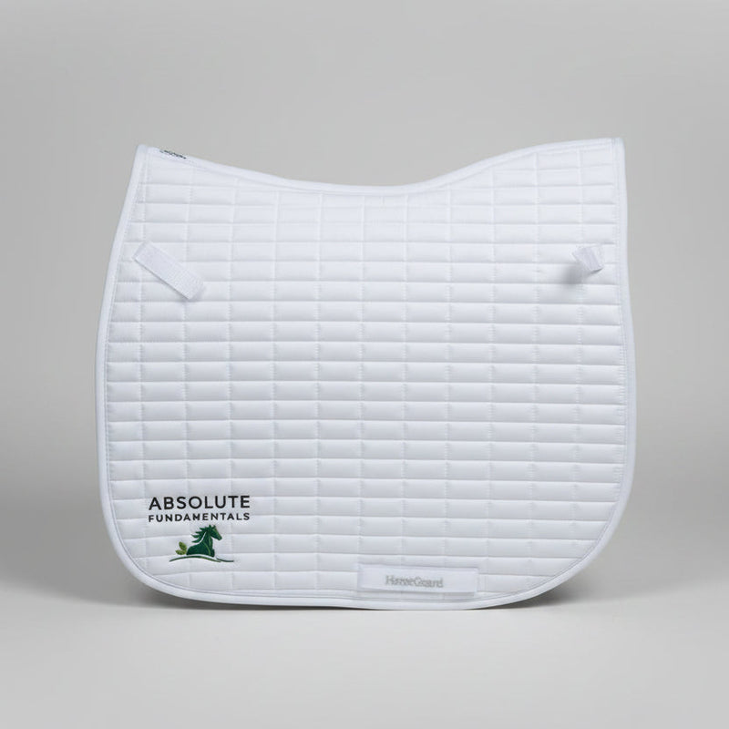 A white dressage Saddle Pad