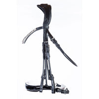 Luxe of London Oxford Anatomical Rolled Double Bridle – Black & White