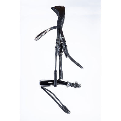 Absolute Equestrian Collective Oxford Anatomical Rolled Snaffle Bridle - Black & White
