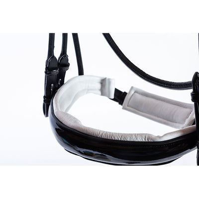 Absolute Equestrian Collective Oxford Anatomical Rolled Double Bridle - Black & White